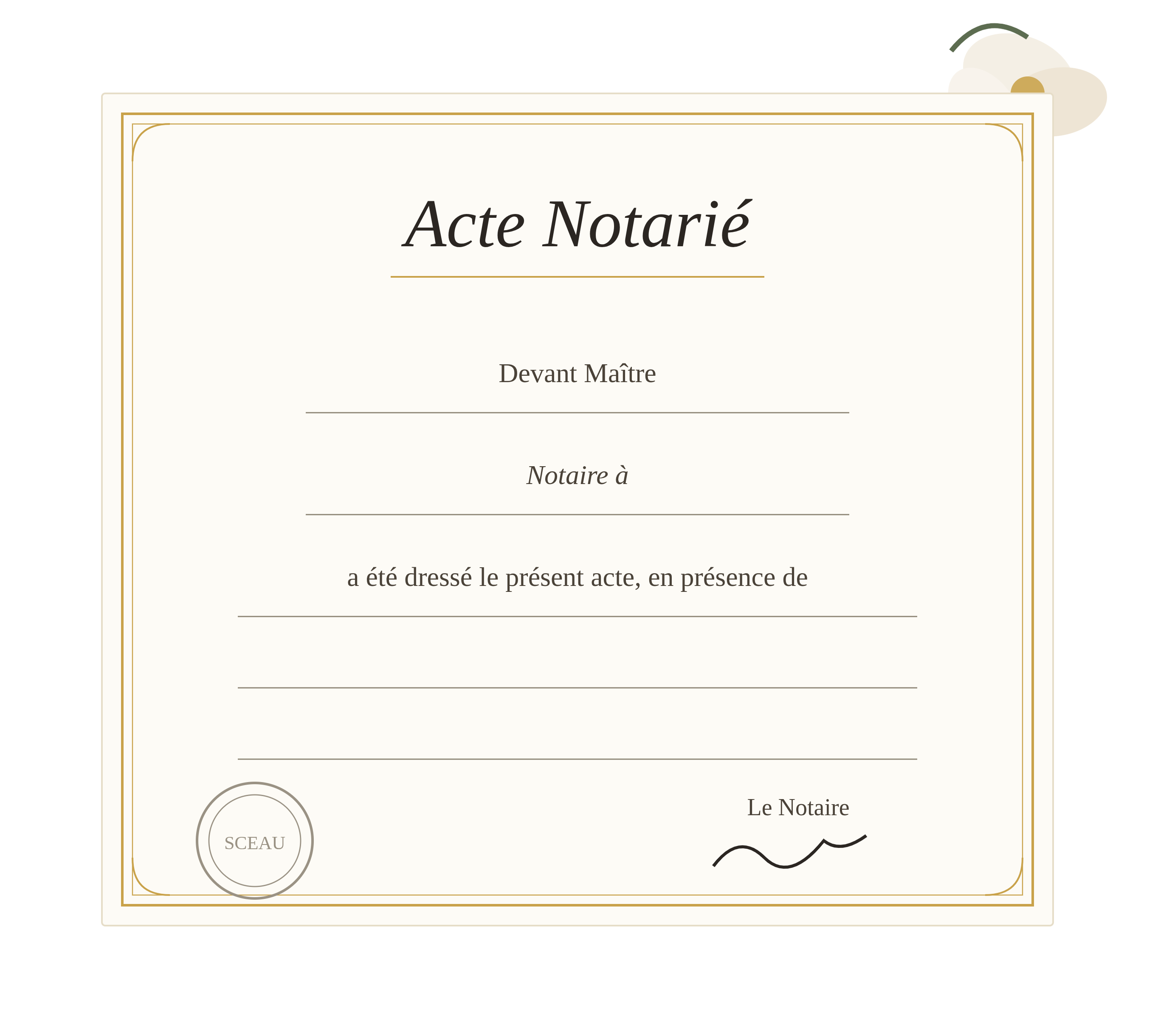 Traduction assermentée — ACTE NOTARIÉ