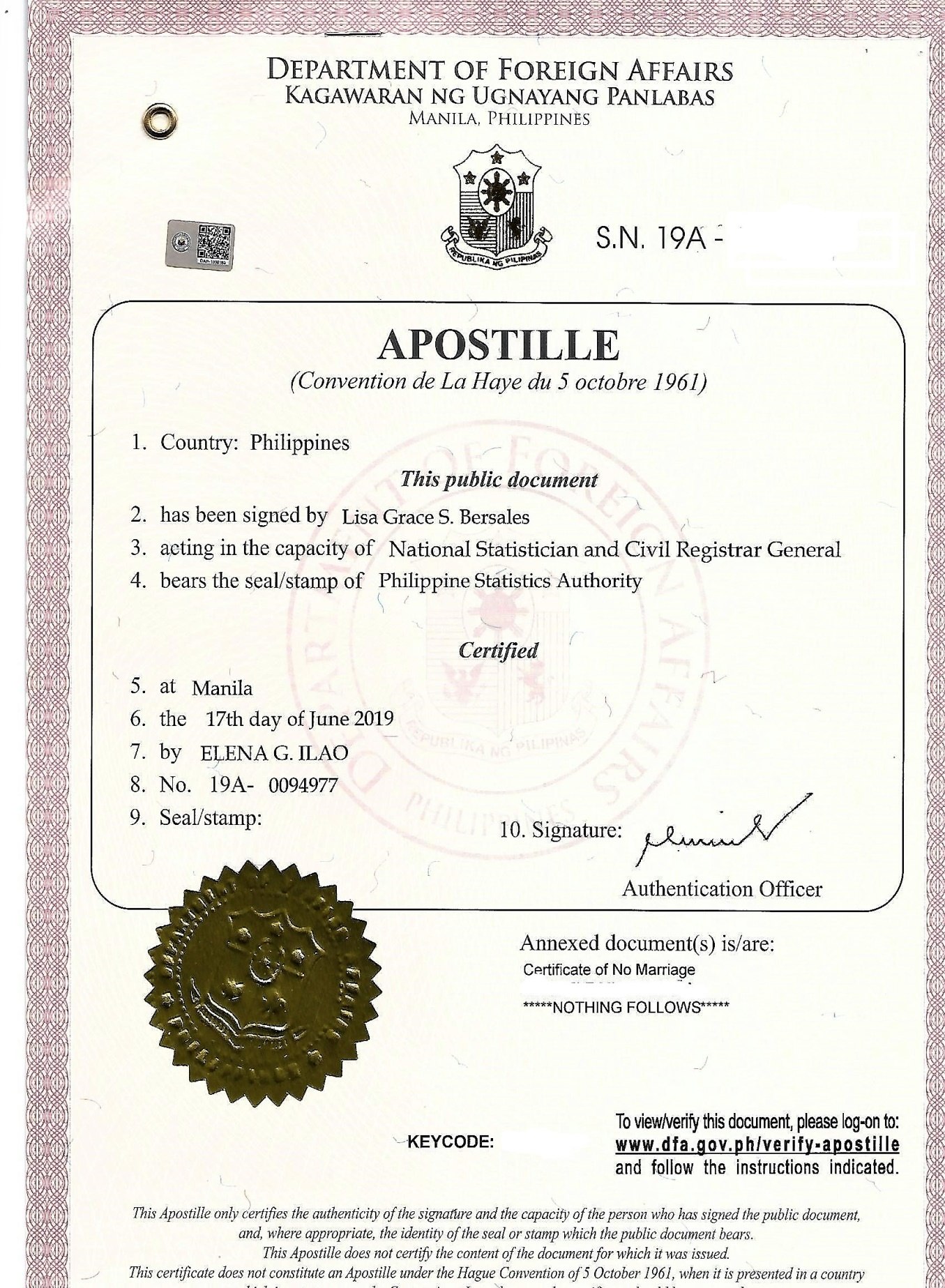 Traduction assermentée — APOSTILLE