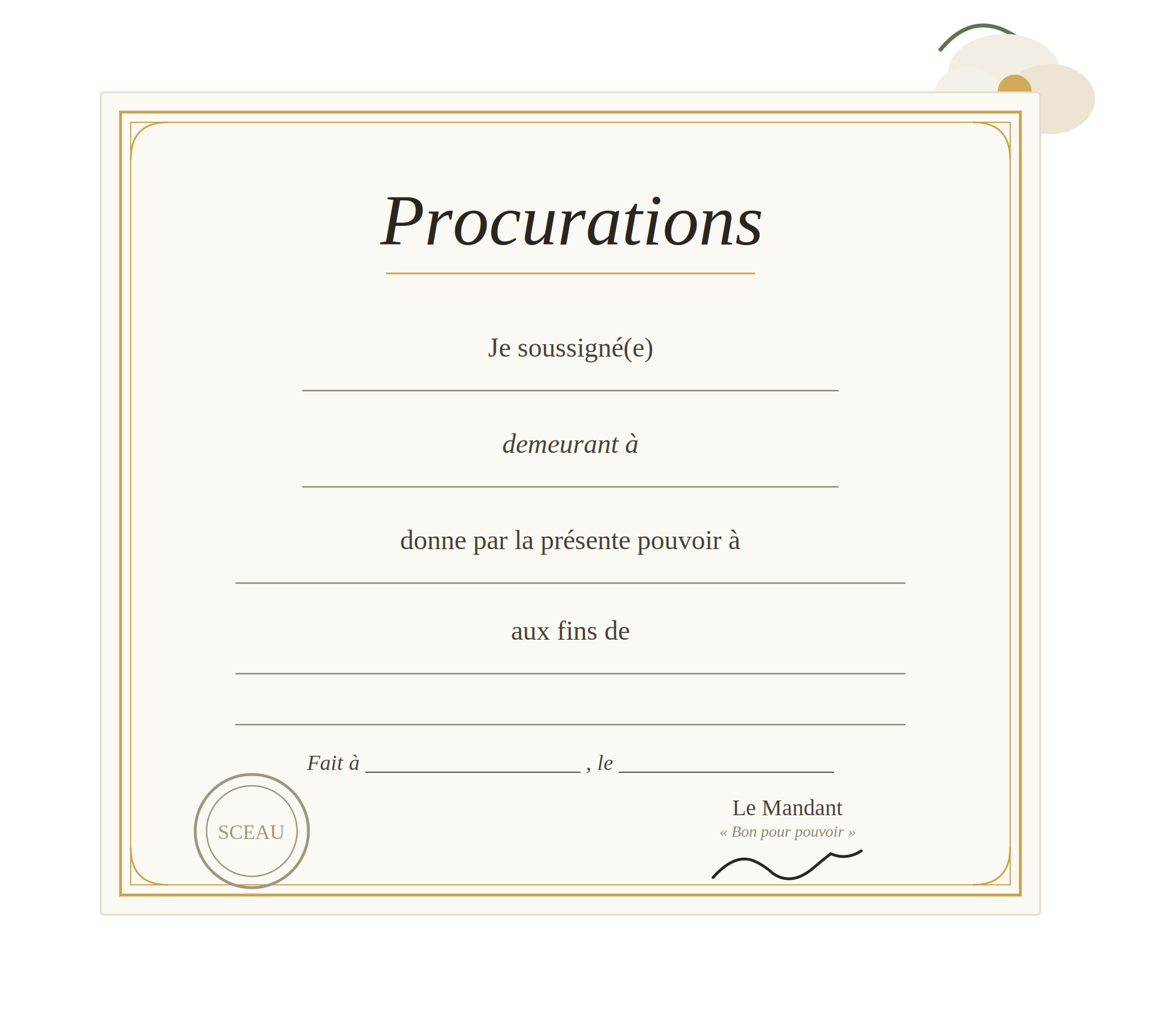 Traduction assermentée — PROCURATIONS