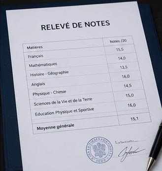 Traduction assermentée — RELEVÉS DE NOTES